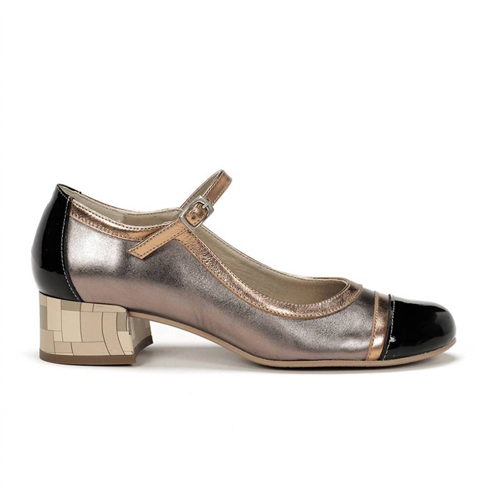 NEW FLUCHOS women's frida heeled mary jane shoes in lamin marmota